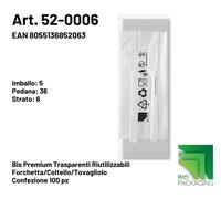 SET POSATE TRASPARENTI CON TOVAGLIOLO DOPPIO VELO IMBUSTATE CF.500 PZ.