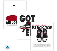 Set poster Air Jordan 1 punta nera - Sneakerhead Wall...