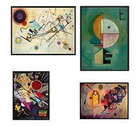SET POSTER da parete Stampe da muro stile KANDINSKY Cartoncino Extrawhite - SENZA CORNICE - Decorazione Murale Soggiorno Arredo casa Camera da letto Cucina (KANDINSKY)