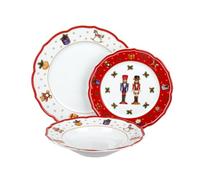 Set posto tavola 3 piatti Natale rosso (Soldatini)