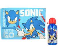 Set Pranzo Bambini SONIC Borraccia in Alluminio e Tovaglietta merenda Cotone