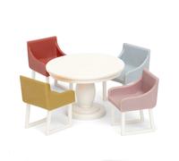 Set Pranzo Lundby Basic: Tavolo e 4 Sedie per Casa Bambole 1:18