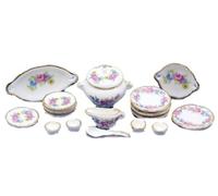 Set Pranzo Porcellana Casa delle Bambole Accessorio Sala Pranzo 1:12 Scala