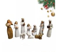 Set presepe Born Scene Figurine, 10 pezzi, Presepe Resina, Nascita Belen Natale, Presepe in resina, Sacra Famiglia, Decorazione