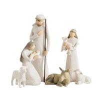 Set presepe Born Scene Nascita Belen Sacra Famiglia Figure Resina Decorazione
