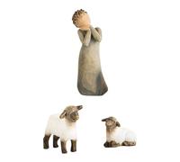 Set presepe Born Scene Willow-Tree Figure Presepe Resina Nascita Belen Natale Presepe con Figure Presepe Resina Sacra Famiglia Decorazione (E-3pc)