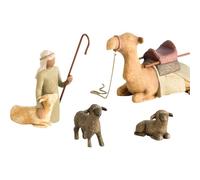 Set presepe Born Scene Willow-Tree Figure Presepe Resina Nascita Belen Natale Presepe con Figure Presepe Resina Sacra Famiglia Decorazione (F-4pc)
