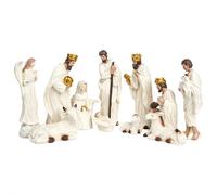 Set presepe da 11 pezzi, figure scolpite dipinte a mano, ecco il timore e la meraviglia della storia di Natale, costruisci una tradizione per le vacanze in famiglia con la classica collezione di
