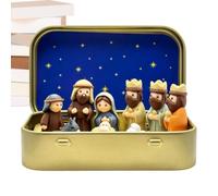 Set Presepe di Natale Scatola di latta Statue Religiose Stampa