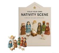 Set Presepe Origami Fai-da-te 25cm per carta Bianca Set Presepe(B) | per carta bianca per premium, dimensioni 25cm, include Gesù Angelo animali, istruzioni chiare, decoro unico