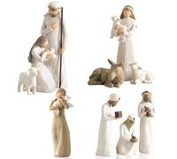 Set Presepe Scena della Natività in Resina con Figure della Sacra Famiglia - Decorazione Natalizia