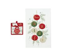 Set presina e strofinaccio natalizi palline rosse