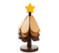 Set presina per albero di Natale, tovaglietta pieghevole, tappetino isolante a forma di albero, sottopentola in legno anti scottatura con 3 cuscinetti isolanti (stile A)