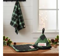 Set presine e strofinaccio Fatto in casa da Benedetta verde tartan multicolore