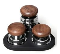 Set Pressino Caffè Espresso 4 Pezzi, Kit Pressino Caffè 58 Mm, Con Distributore Autolivellante, Strumento WDT, Pressino Calibrato, Tappetino Triangolare In Silicone, Fissaggio Magnetico(Black)