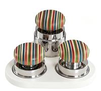 Set Pressino Caffè Espresso 4 Pezzi, Kit Pressino Caffè 58 Mm, Con Distributore Autolivellante, Strumento WDT, Pressino Calibrato, Tappetino Triangolare In Silicone, Fissaggio Magnetico(White)