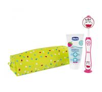 Set Primi Dentini Spazzolino + Dentifricio Chicco Hippo 3-6 Anni
