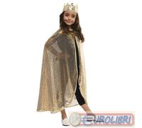 Rubies Set accessori principessa oro rosa brillante per ragazze e bambini, mantello e corona dorato, accessorio per carnevale, feste e compleanni