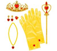 Set Principessa (scettro, corona, guanti, collana, anello e orecchini)