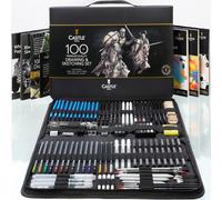 SET PROFESSIONALE DA DISEGNO E BOZZETTO 100 PEZZI GRAFITE E CARBONCINO ARTISTI