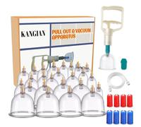 Set Professionale di 24 Coppette per Massaggio,Kit Completo per Coppettazione con Pompa a Vuoto,Ideale per Relax Muscolare,Coppette Massaggio in Vetro,Adatto ad Uso Domestico