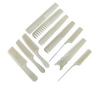 Set professionale di 8/10 pettini in fibra di carbonio, adatti per tutte le acconciature, set di pettini antistatici e resistenti al calore (10 pettini bianchi)