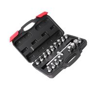 Set professionale di bussole meccaniche automobilistiche contiene 18 strumenti di design antiscivolo in lega di acciaio e scatola di immagazzinaggio portatile Kit adattatore di marca multipla