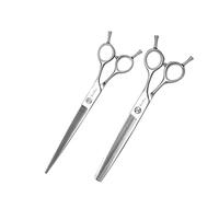 Set professionale di forbici per animali domestici SnipStar JP440C in acciaio da 8 pollici dritte e 7 pollici forbici dimagranti per la cura del cane, tasso di diradamento 25%