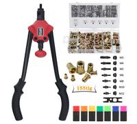 Set professionale di pinze per dadi a rivetto 350 mm con 155 dadi acciaio M3-M12