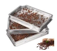 Set Professionale di Setacci in Acciaio Inox per la Classificazione | Setaccio per Classificazione del Caffè, Acciaio Inox a Fori Tondi, Telaio Rimovibile, per Casa e Caffetteria(Cooked Beans)