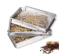 Set Professionale di Setacci in Acciaio Inox per la Classificazione | Setaccio per Classificazione del Caffè, Acciaio Inox a Fori Tondi, Telaio Rimovibile, per Casa e Caffetteria(Raw Beans)