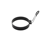 Set professionale di stampi for pancake con anelli for uova, in acciaio inox, con manico in silicone.(Black 3inch)
