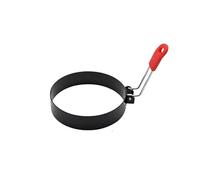 Set professionale di stampi for pancake con anelli for uova, in acciaio inox, con manico in silicone.(Red 3inch)