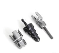 Set professionale per filettare tubi con frese interne esterne, alesatore per sbavatura e punte per trapano a più fasi per tubi in plastica e metallo (3 pezzi)