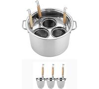 Set Professionale per La Cottura della Pasta in Acciaio Inox - Pentola da 3 Pezzi, Divisorio E Scolapasta per Pasta, Noodles E Verdure Perfetti - Ideale per Chef Casalinghi E B 3 Holes