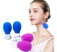 Set professionale per massaggio facciale (confezione da 2) in silicone con ventosa per massaggio viso, anticellulite, terapia linfatica, set per occhi, viso e corpo