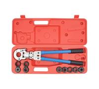 Set professionale per tubi di rame PEX con 9 ganasce, 6T, testa a 360 gradi | Strumento di pressatura manuale per tubi compositi in alluminio da 16 a 32 mm e raccordi per tubi da 12 a 28 mm con manici