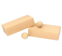 Set professionale yoga, blocchi e palline massaggio in legno di faggio