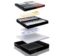 Set Professionali di Colori Acrilici per Dipingere su Tela - 24 Tubi di Vernice Acrilico, 3 Penneli, 1 Tele, 1 Tavolozza per Dipingere - Colore per Tessuti, Ceramica Senza Cottura, Legno, Vetro, Gesso