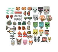 Set Props Fotografici Minecraft Merchandise Ufficiale con Creeper, Zombie, Axolotyl Alex & Steve, 58 Props & 40 Bastoni, Forniture per Feste & Decorazioni per Fan di Minecraft