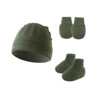 Set protezioni per in cotone, cuffia in cotone con guanti e stivaletti, set protezioni per, comodo per da 0 a 6 mesi, accessori in cotone per