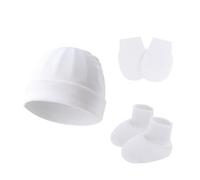 Set protezioni per in cotone, cuffia in cotone con guanti e stivaletti, set protezioni per, comodo per da 0 a 6 mesi, accessori in cotone per