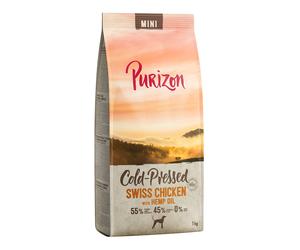 Set prova! 2 x 1 kg Purizon - Coldpressed: 2 x Mini Pollo svizzero con Olio di canapa