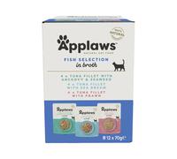 Set prova! Applaws Buste in Brodo 12 x 70 g - Selezione Pesce (Tonno): con Acciughe, con Gamberetti, con Abramide