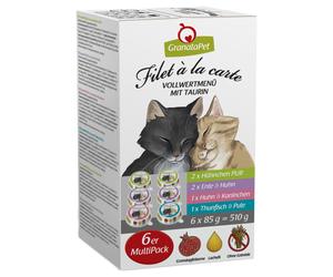 Set prova! GranataPet Filet à la carte 6 x 85 g Umido per gatto - Pacco misto (4 gusti)