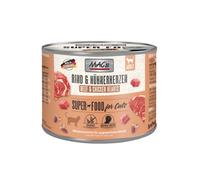 Set prova! MAC's 6 x 200 g umido per gatto - Manzo & Cuori di Pollo