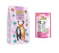 Set prova misto! GranataPet secco + snack - 2 x 1,8 kg secco + 50 g snack Feinis Anatra & Menta gatta