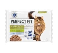 Set prova misto! Perfect Fit Sterilised Senior 7+ Alimento umido per gatti - 52 x 85 g Tacchino con Carote & Pesce bianco con Piselli