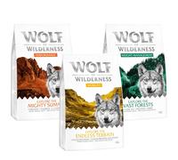 Set prova misto! Wolf of Wilderness Adult Crocchette per cani - 3 x 1 kg Xplore: Performance, Mobility, Weight Management