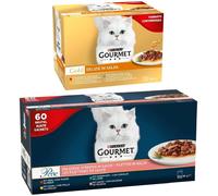 Set Prova Multigusto 48x85G e 60x85G Gourmet Cat Perle Filettini e Gold Delizie MIX MULTIGUSTO